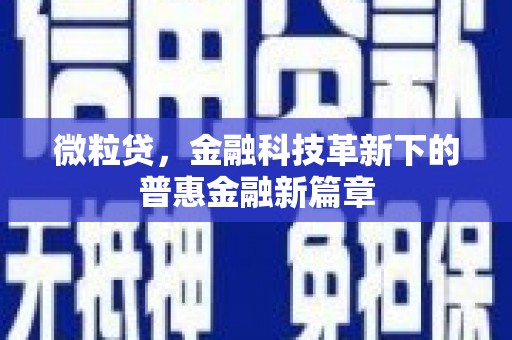 裕华微粒贷，金融科技革新下的普惠金融新篇章