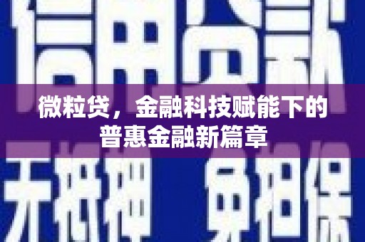 裕华微粒贷，金融科技赋能下的普惠金融新篇章