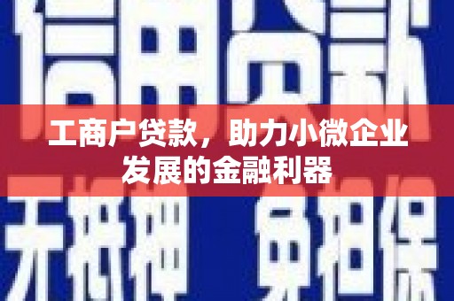 裕华工商户贷款，助力小微企业发展的金融利器