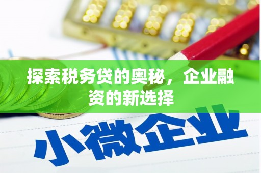 裕华探索税务贷的奥秘，企业融资的新选择
