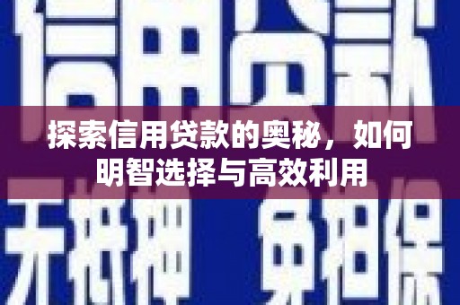 裕华探索信用贷款的奥秘，如何明智选择与高效利用